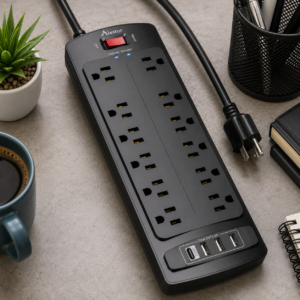 12-Outlet Surge Protector Power Strip with USB